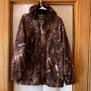 Master Sportsman Men’s Sz M Camouflage Hooded Lightweight Jacket Zip + Snap